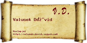 Valusek Dávid névjegykártya