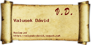Valusek Dávid névjegykártya